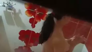 Big boobs sister bathing caught on cam by brother