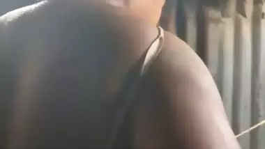 Busty aunty bathing with big boobs showing