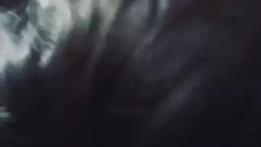 Slim girlfriend smiling while giving handjob and blowjob