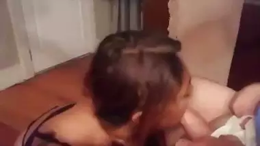 Man enjoys an Indian blowjob from a horny lady