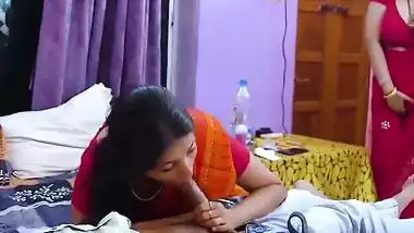 Indian porn of a mom getting horny watching her son fucking