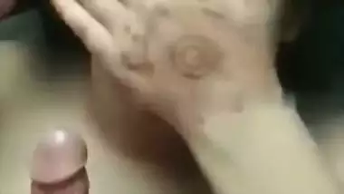 Big boob Kolkata slut gives an Indian blowjob and drinks cum