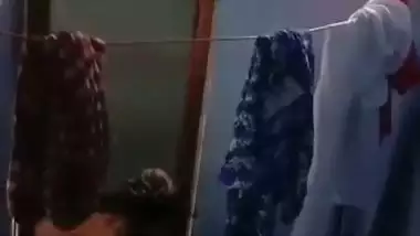 Spying Indian college girl in bathroom