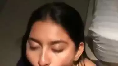 Cock hungry Mumbai babe sucks a dick and licks cum