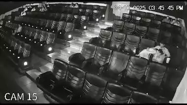 Blowjob in cinema theatre by horny girlfriend