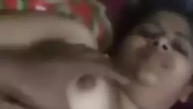 Ex-lover fucking busty wife pussy with condom dick