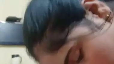 Chubby girl tasting dick with flavoured condom