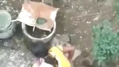 Village girl outdoor pee