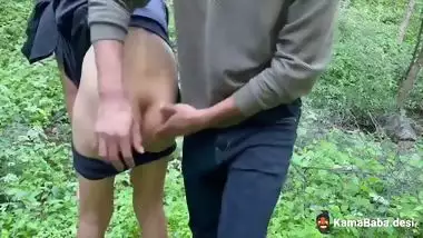Desi outdoor sex of a girl fucking in the jungle