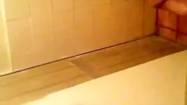 Girl spying on her stepmom having nude bath