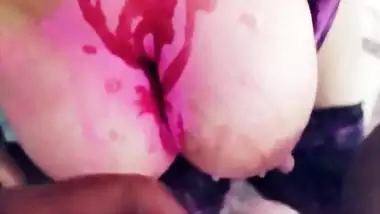 Neighbour Fucks & Cums On Cheating Bhabhi’s Tits On Holi