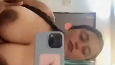 Cute girl huge boobs exposed in front of mirror