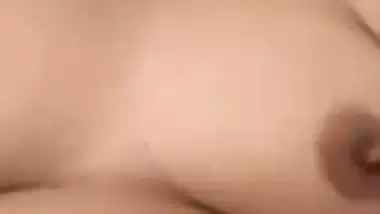 Bengali girl opening towel and fingering nude pussy